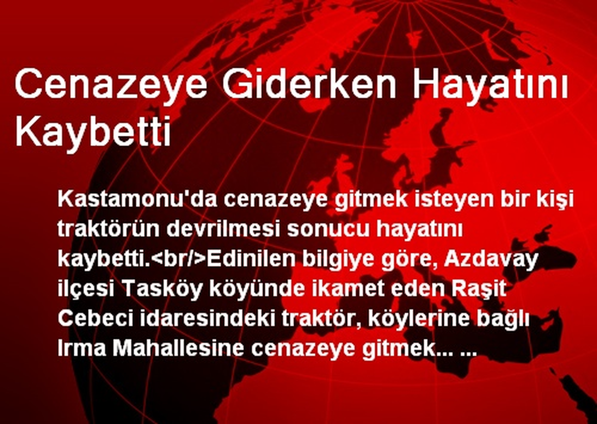 Cenazeye Giderken Hayatını Kaybetti