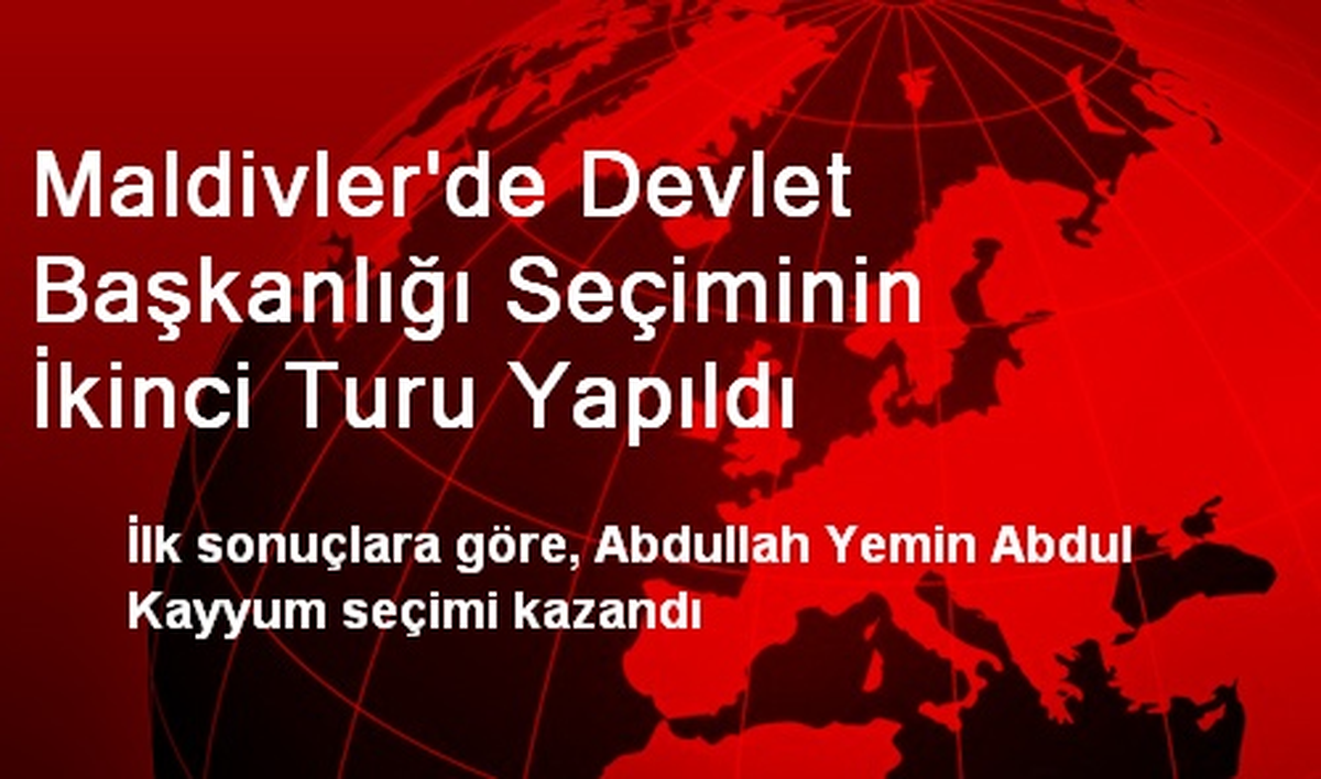 Maldivler\'de Devlet Başkanlığı Seçiminin İkinci Turu Yapıldı