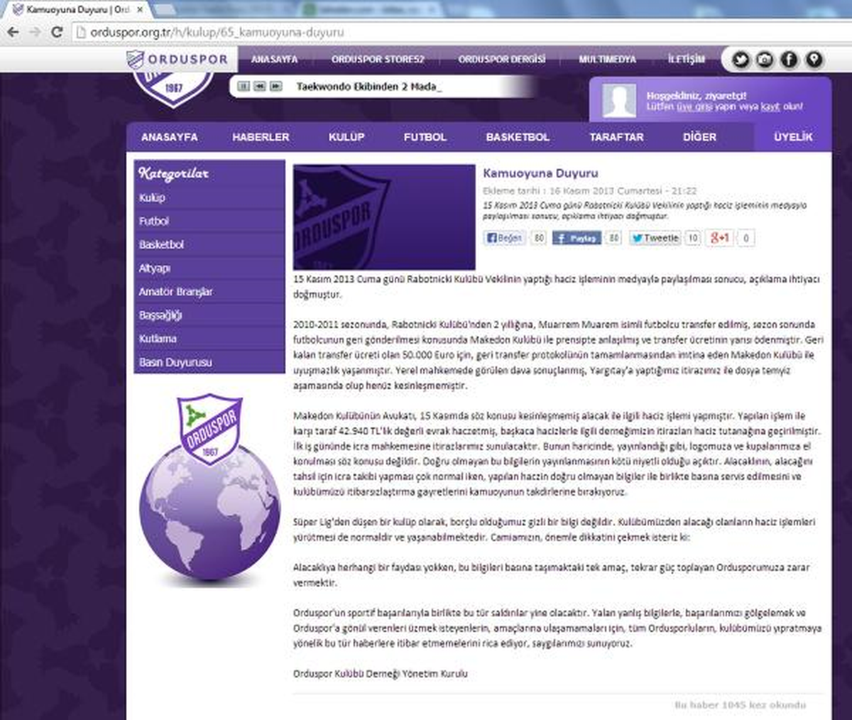 Orduspor Hacize İtiraz Edecek