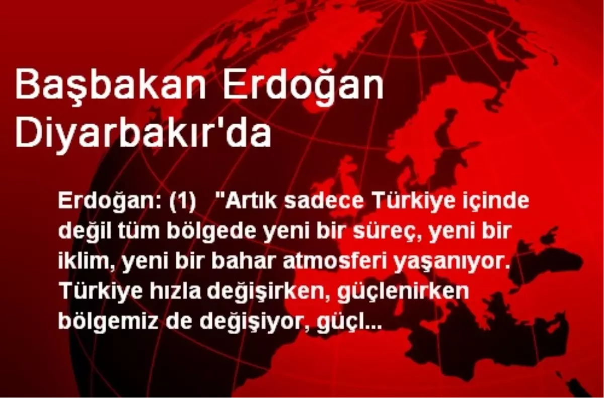 Başbakan Erdoğan Diyarbakır\'da