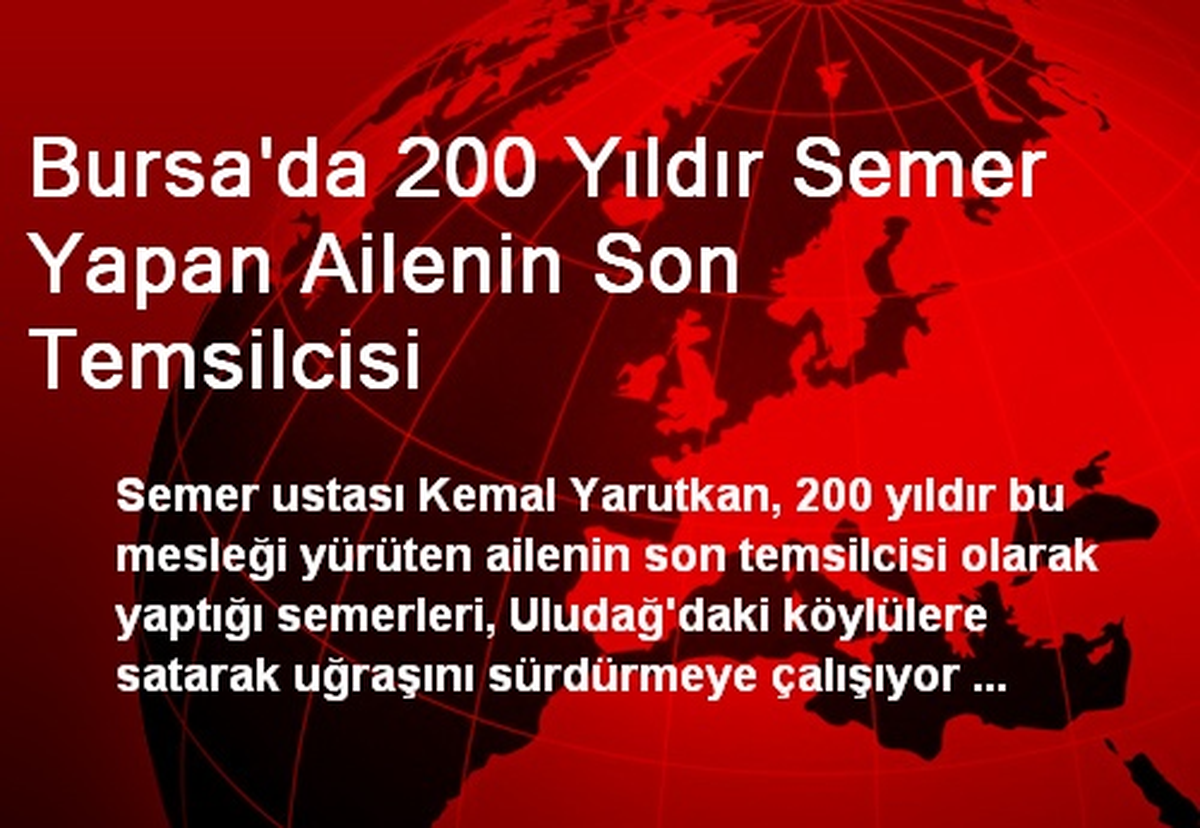 Bursa\'da 200 Yıldır Semer Yapan Ailenin Son Temsilcisi