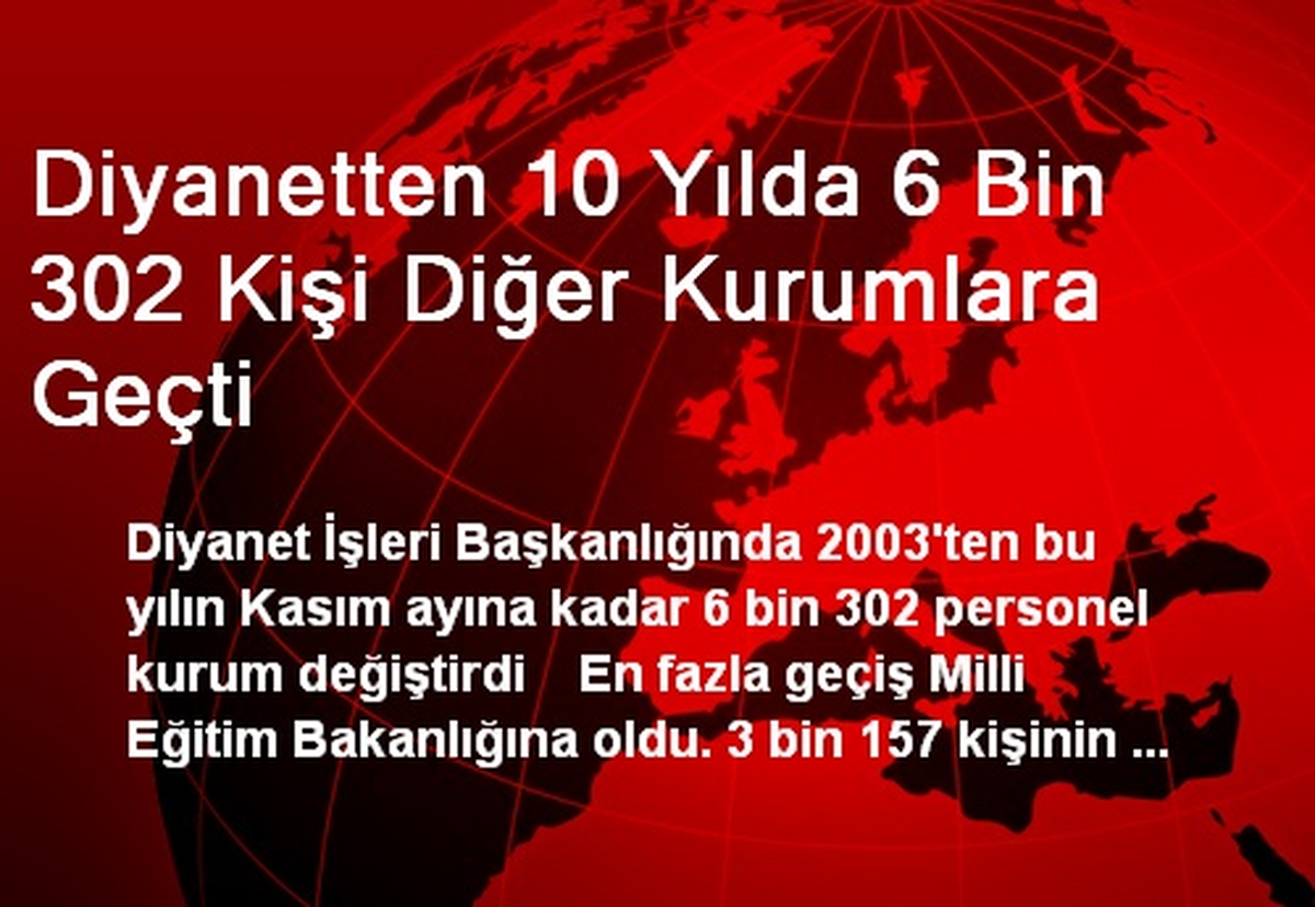 Diyanetten 10 Yılda 6 Bin 302 Kişi Diğer Kurumlara Geçti