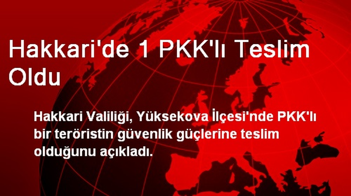 Hakkari\'de 1 PKK\'lı Teslim Oldu