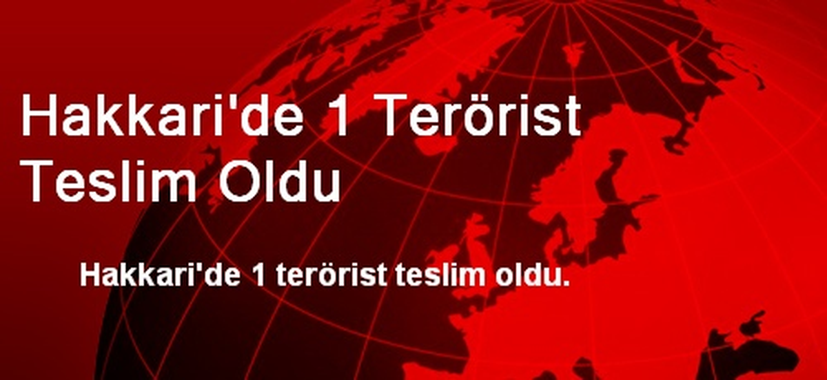 Hakkari\'de 1 Terörist Teslim Oldu