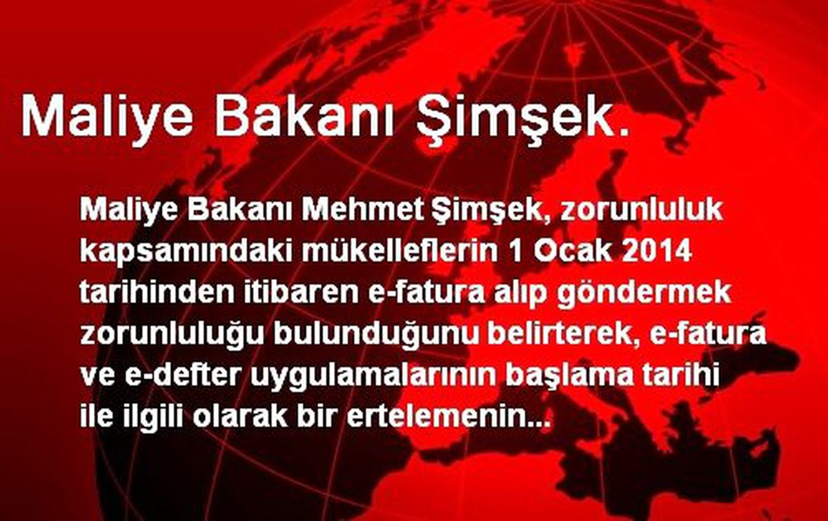 Maliye Bakanı Şimşek.