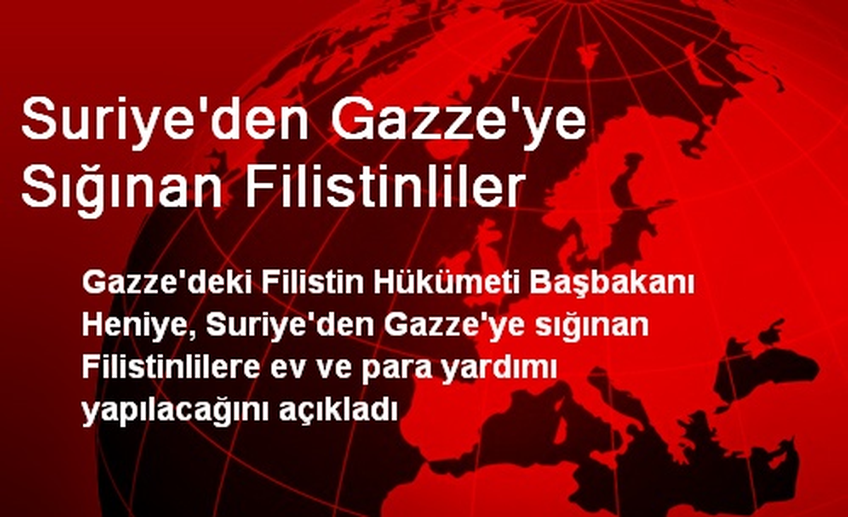 Suriye\'den Gazze\'ye Sığınan Filistinliler