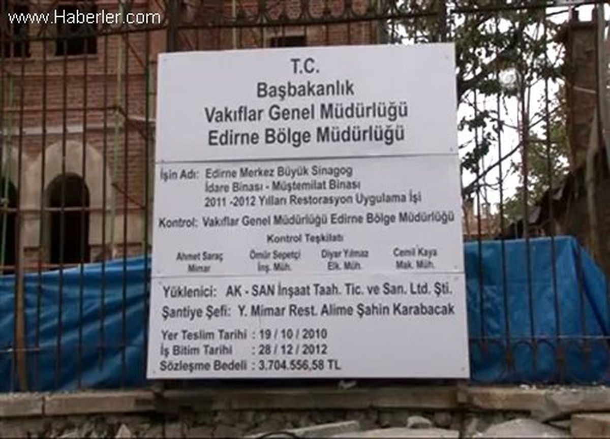 Büyük Sinagog\'un onarımı sürüyor