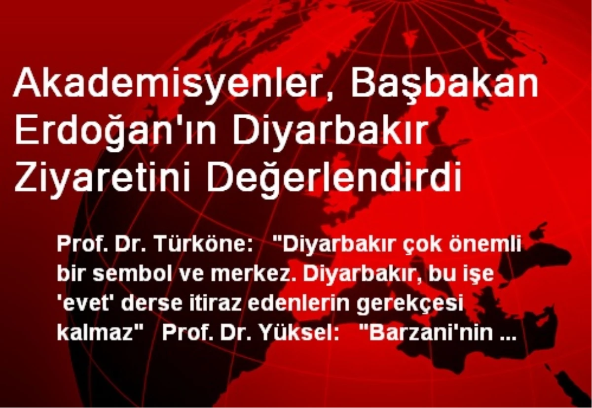 Akademisyenler, Başbakan Erdoğan\'ın Diyarbakır Ziyaretini Değerlendirdi
