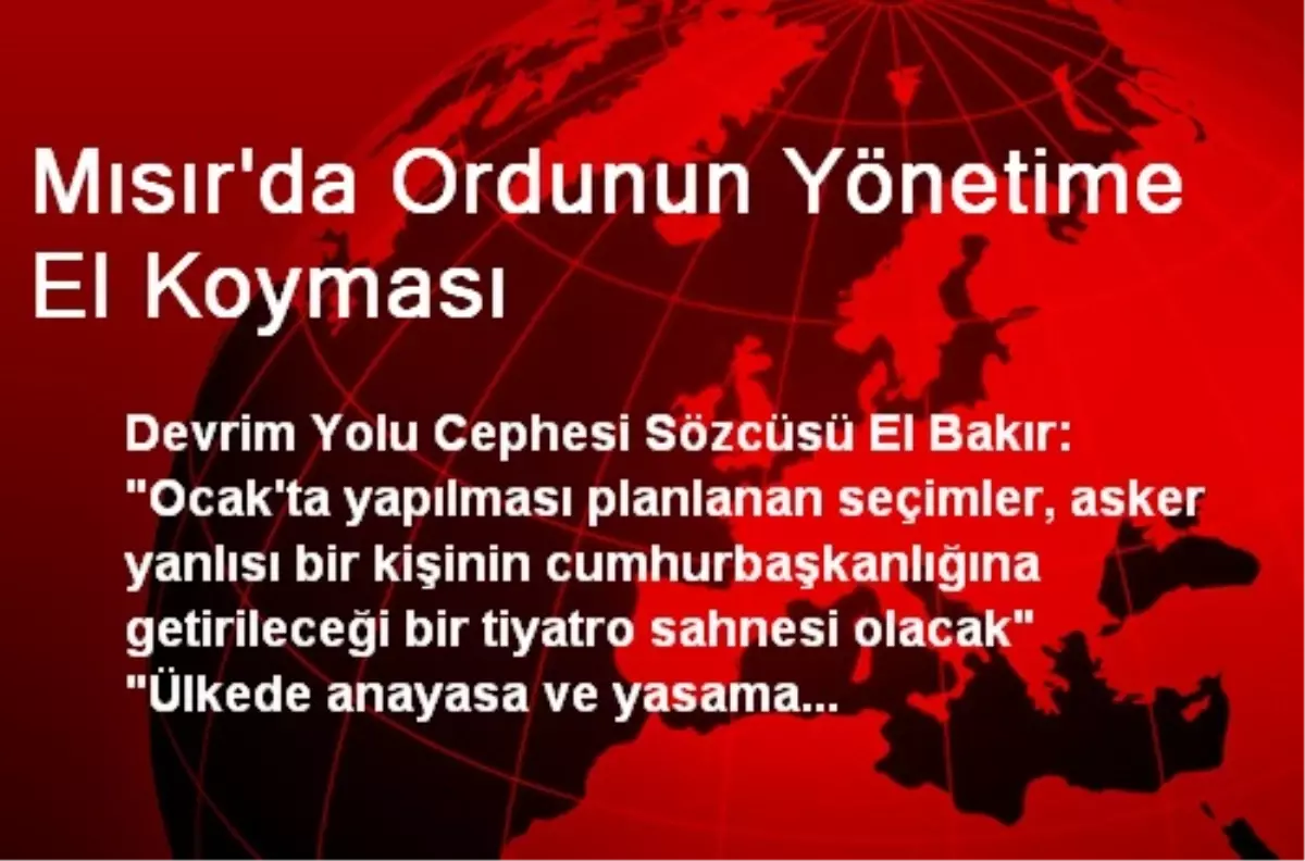 Mısır\'da Ordunun Yönetime El Koyması