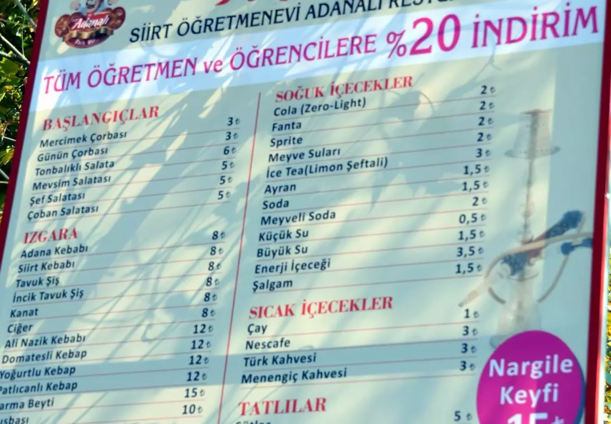 Siirt\'te Öğretmen ve Öğrencilere Yemekte İndirim