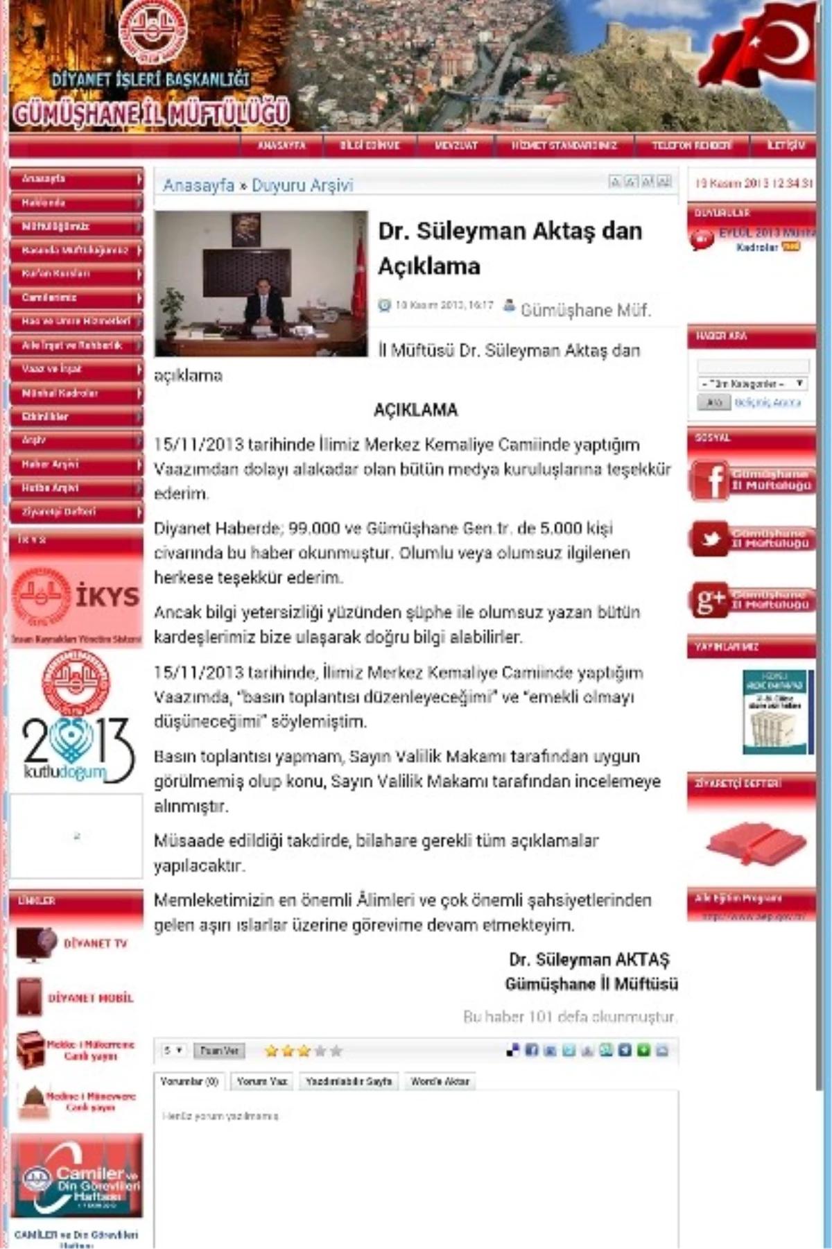Gümüşhane\'de Müftü-Belediye Başkanı Tartışmasında 2. Perde