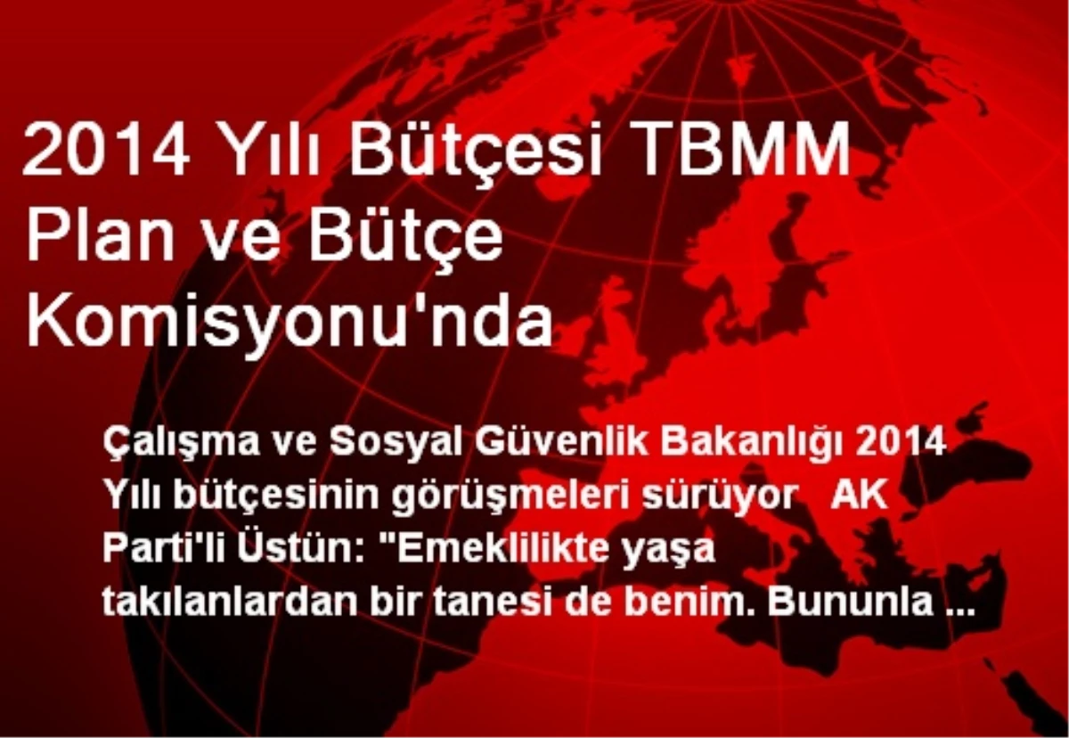 2014 Yılı Bütçesi TBMM Plan ve Bütçe Komisyonu\'nda