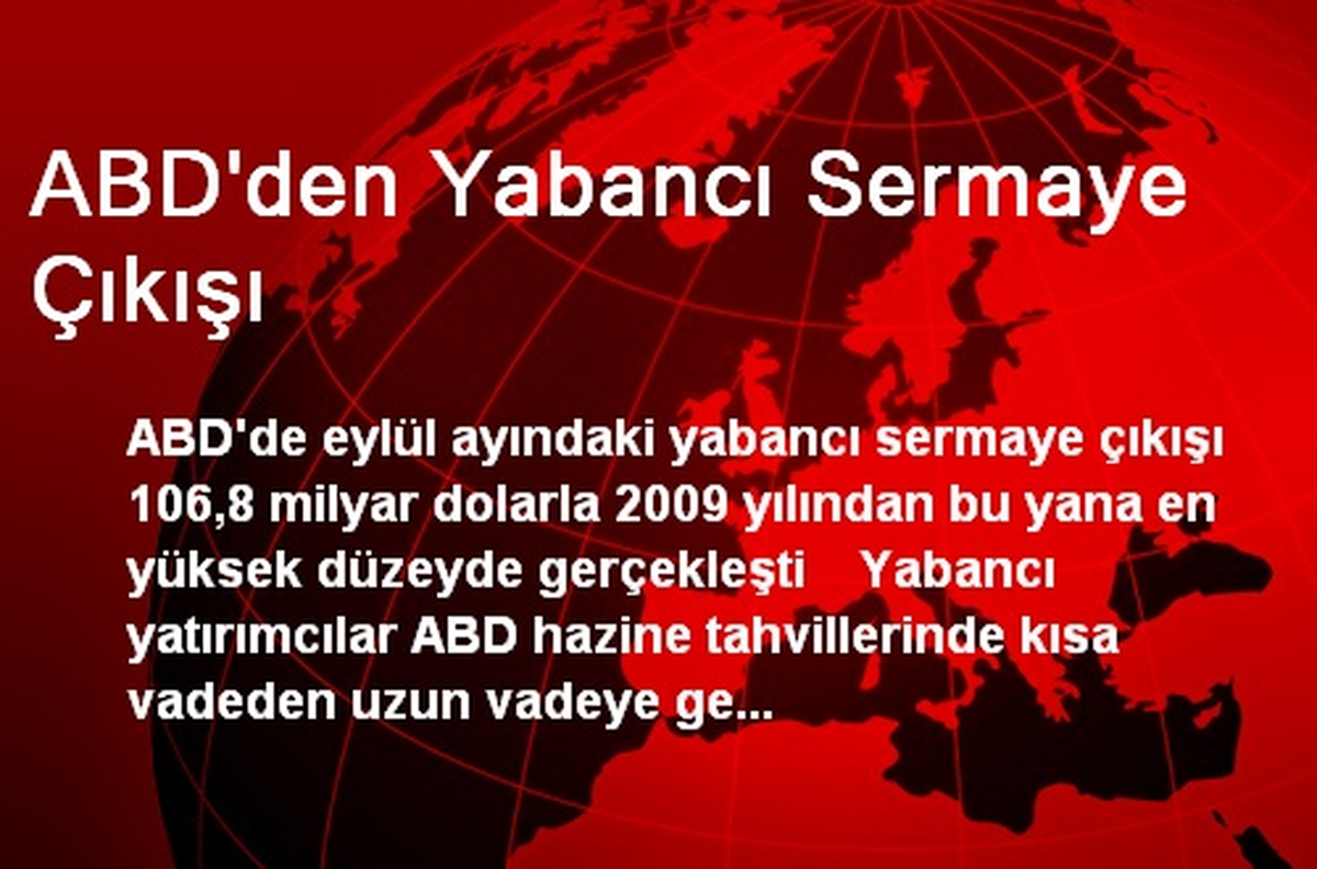 ABD\'den Yabancı Sermaye Çıkışı