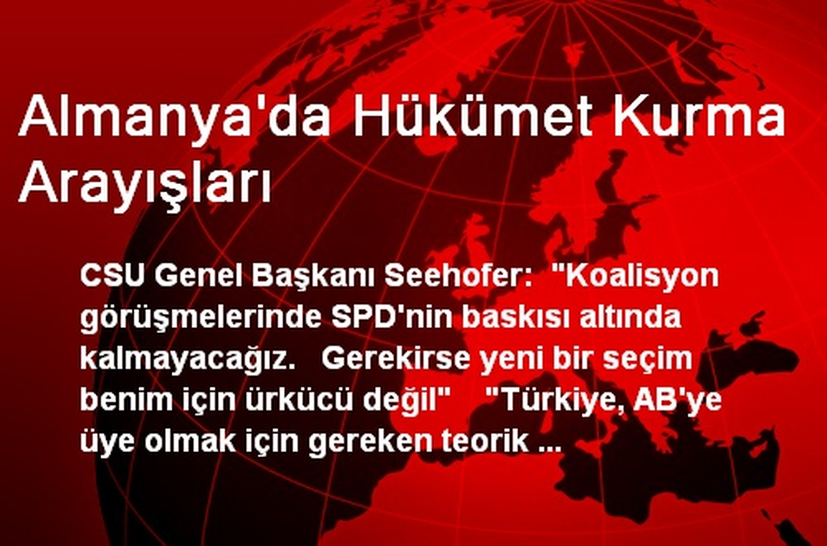 Almanya\'da Hükümet Kurma Arayışları