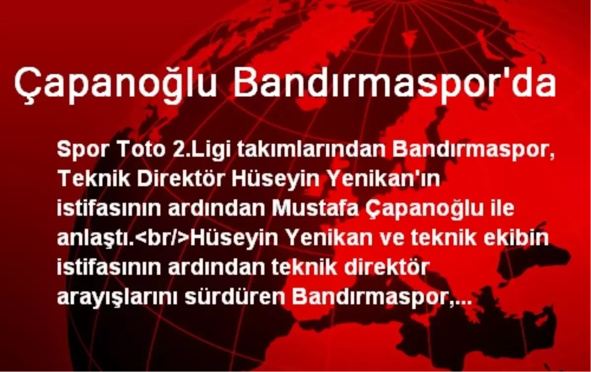 Çapanoğlu Bandırmaspor\'da