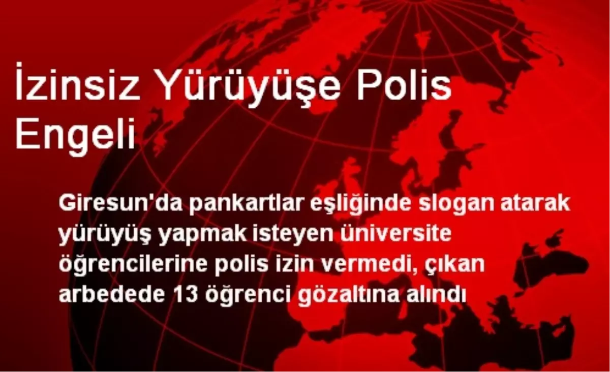 Giresun\'da İzinsiz Yürüyüşe Polis Engeli: 13 Gözaltı