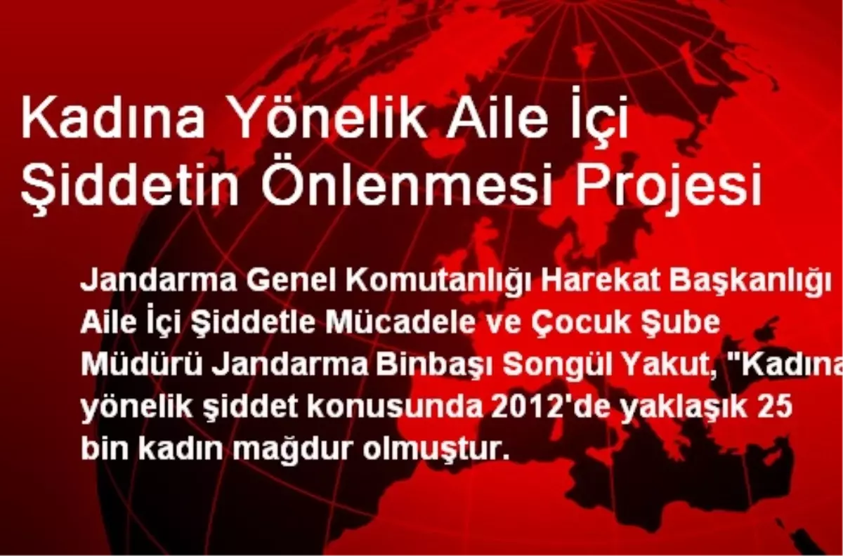 Kadına Yönelik Aile İçi Şiddetin Önlenmesi Projesi