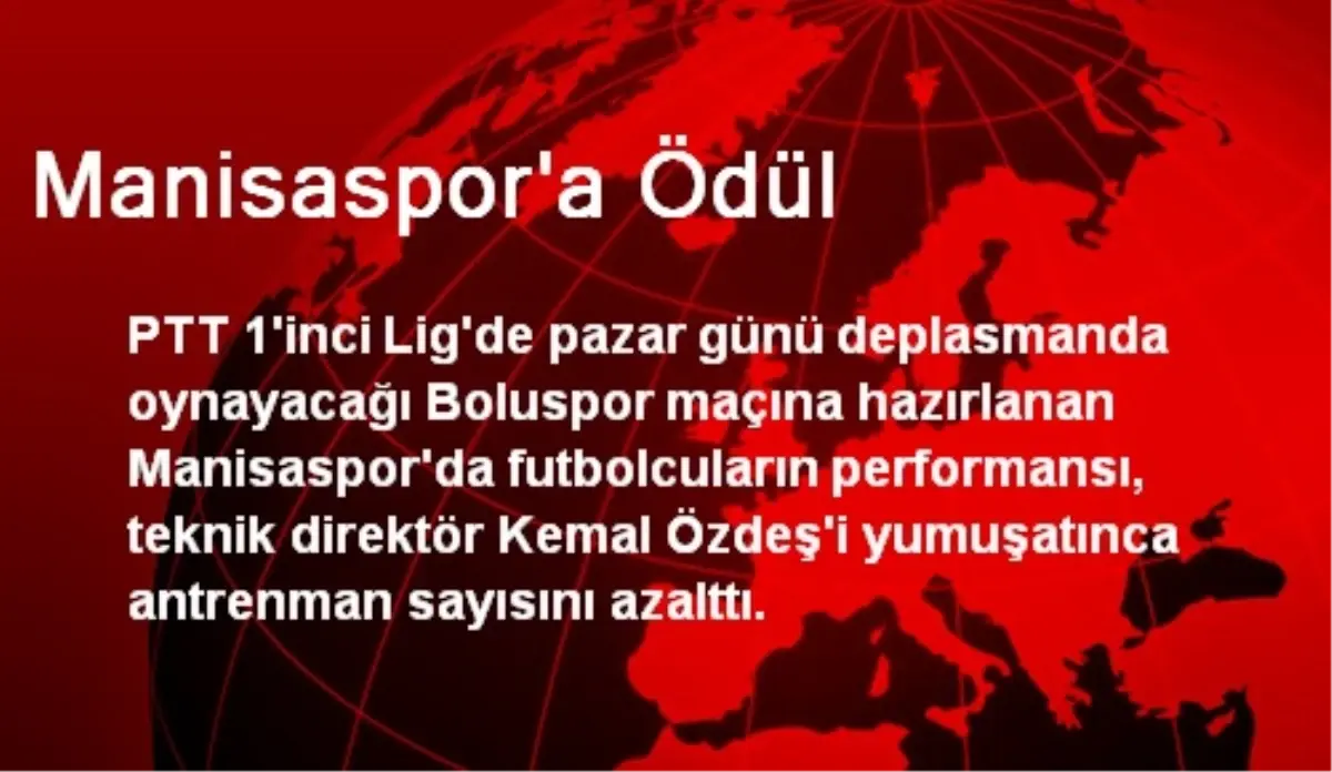 Manisaspor\'a Ödül