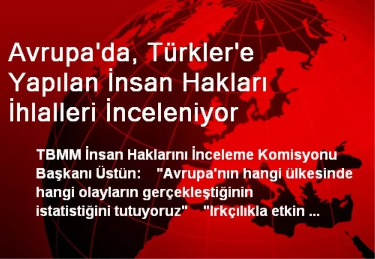 Avrupa\'da, Türkler\'e Yapılan İnsan Hakları İhlalleri İnceleniyor