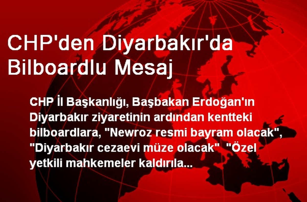 CHP\'den Diyarbakır\'da Bilboardlu Mesaj