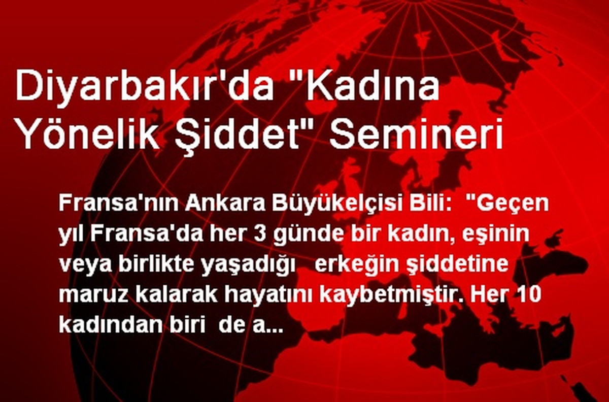 Diyarbakır\'da "Kadına Yönelik Şiddet" Semineri