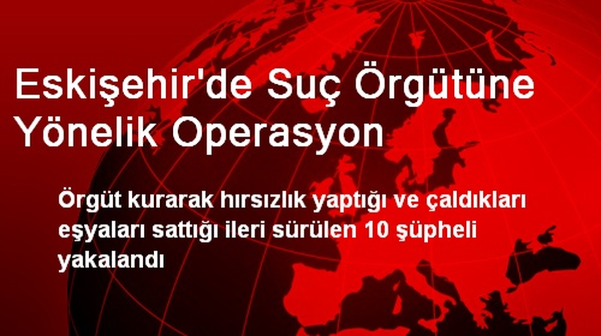 Eskişehir\'de Suç Örgütüne Yönelik Operasyon