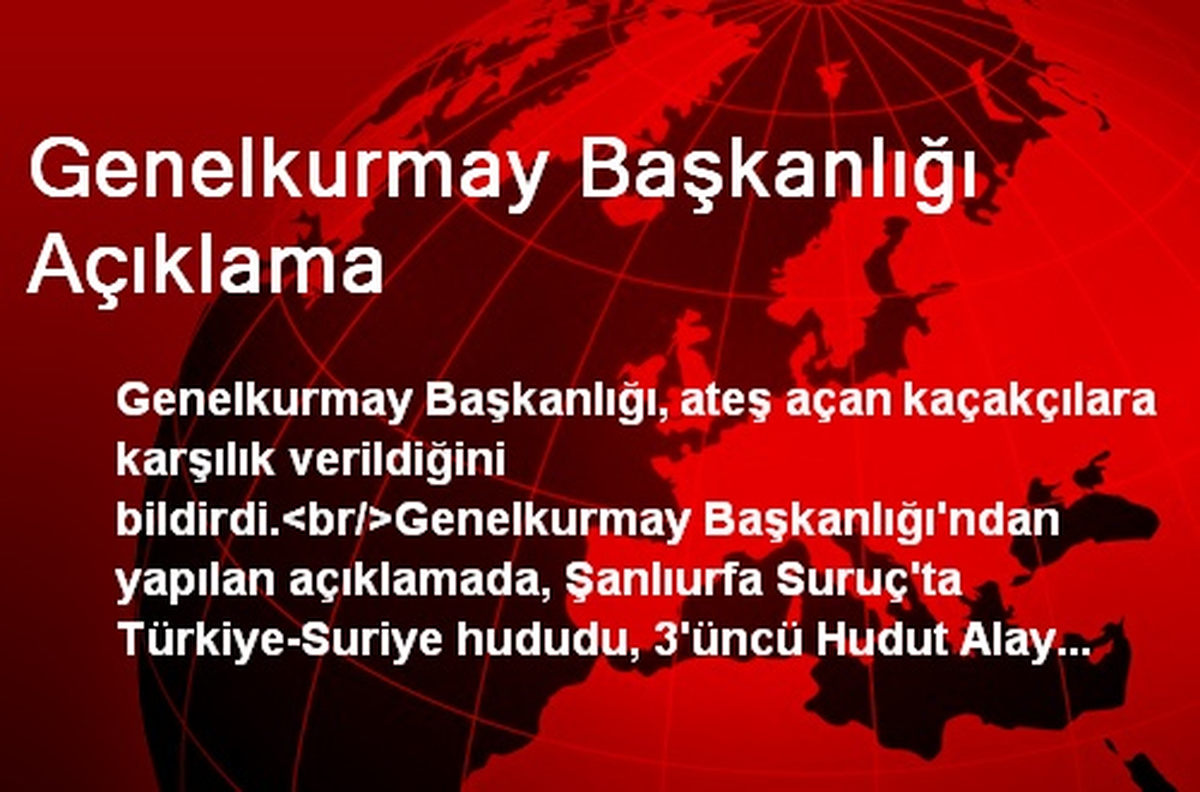 Genelkurmay Başkanlığı Açıklama