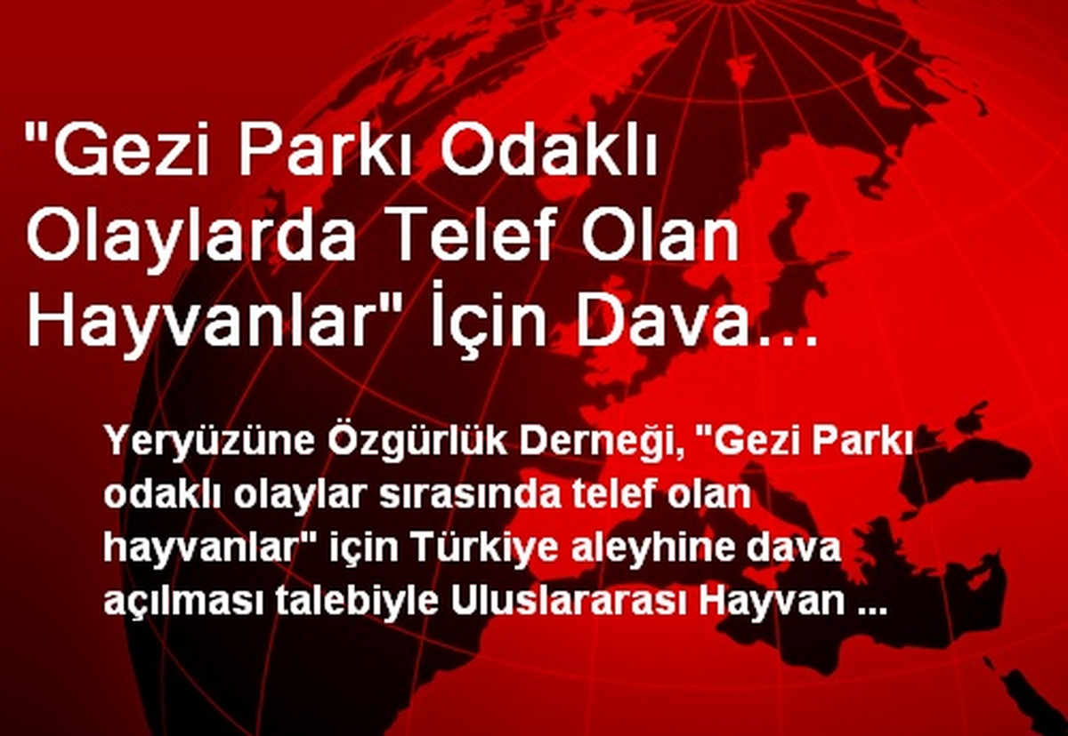 "Gezi Parkı Odaklı Olaylarda Telef Olan Hayvanlar" İçin Dava Talebi