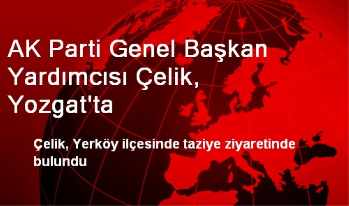 AK Parti Genel Başkan Yardımcısı Çelik, Yozgat\'ta