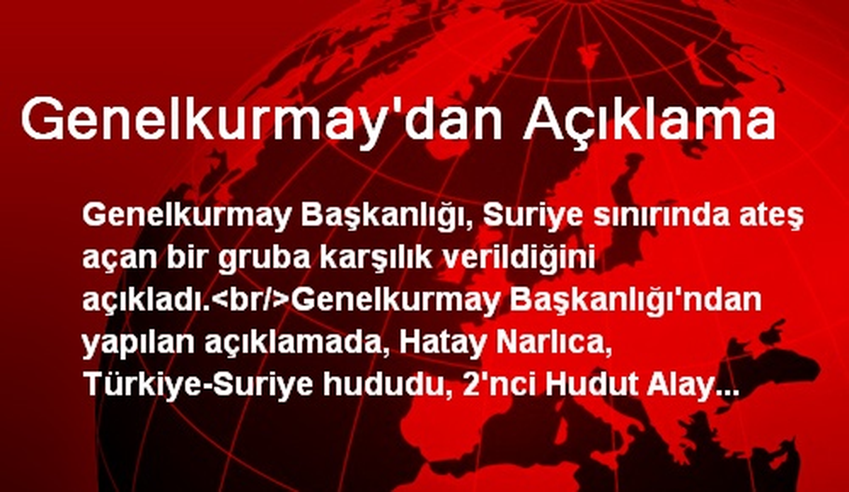 Genelkurmay\'dan Açıklama