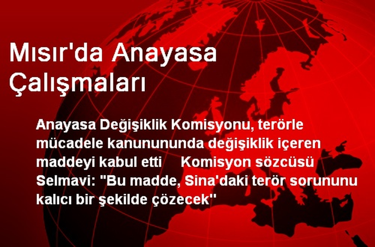 Mısır\'da Anayasa Çalışmaları
