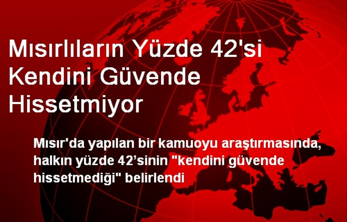 Mısırlıların Yüzde 42\'si Kendini Güvende Hissetmiyor