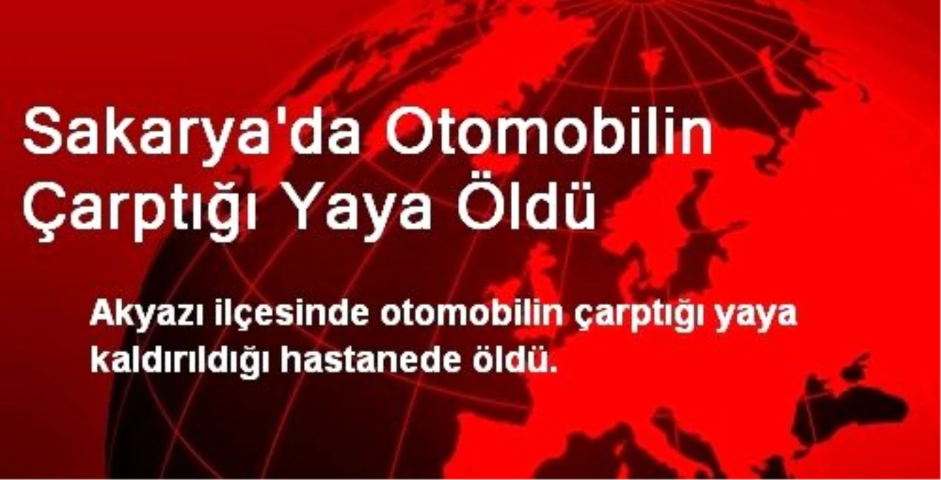 Sakarya\'da Otomobilin Çarptığı Yaya Öldü