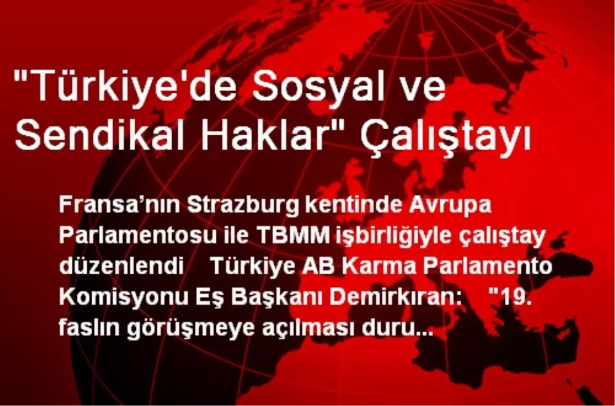 "Türkiye\'de Sosyal ve Sendikal Haklar" Çalıştayı