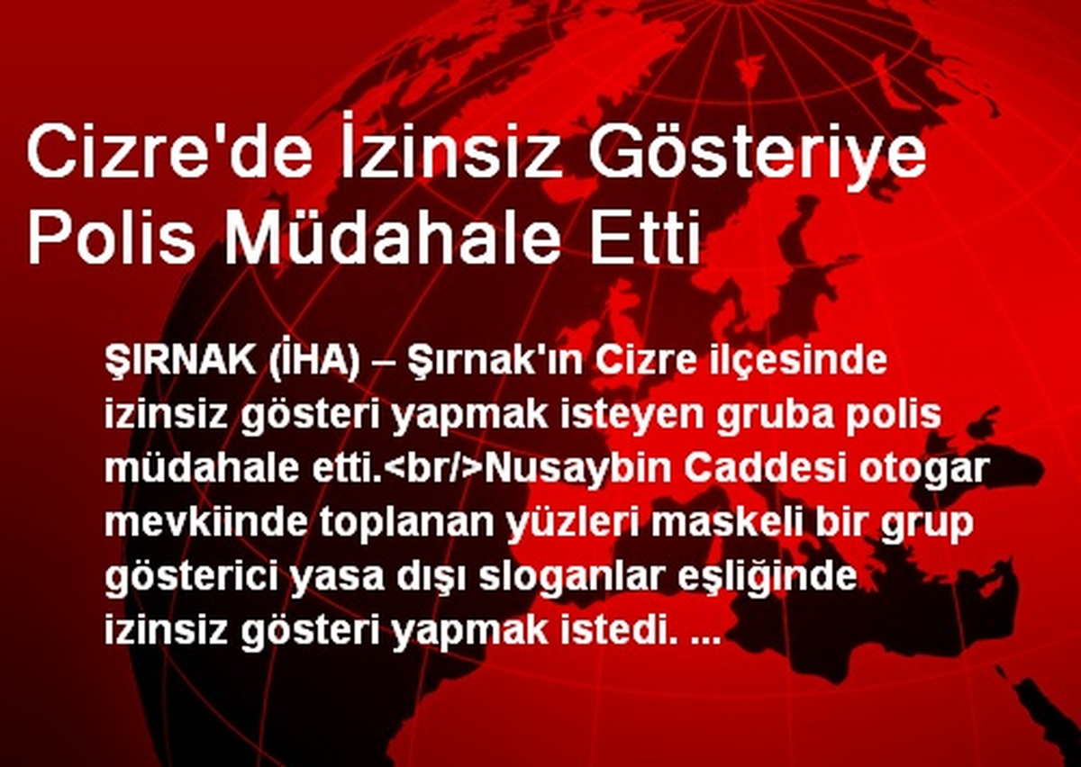Cizre\'de İzinsiz Gösteriye Polis Müdahale Etti