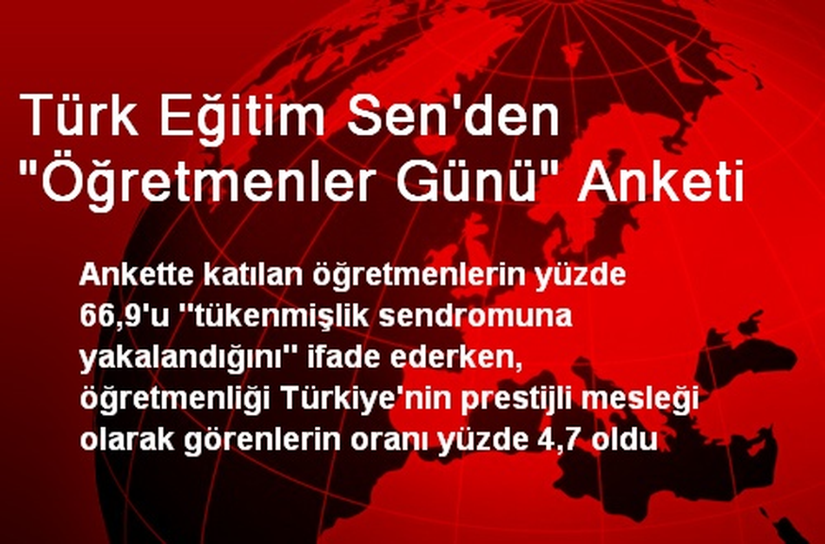 Türk Eğitim Sen\'den "Öğretmenler Günü" Anketi