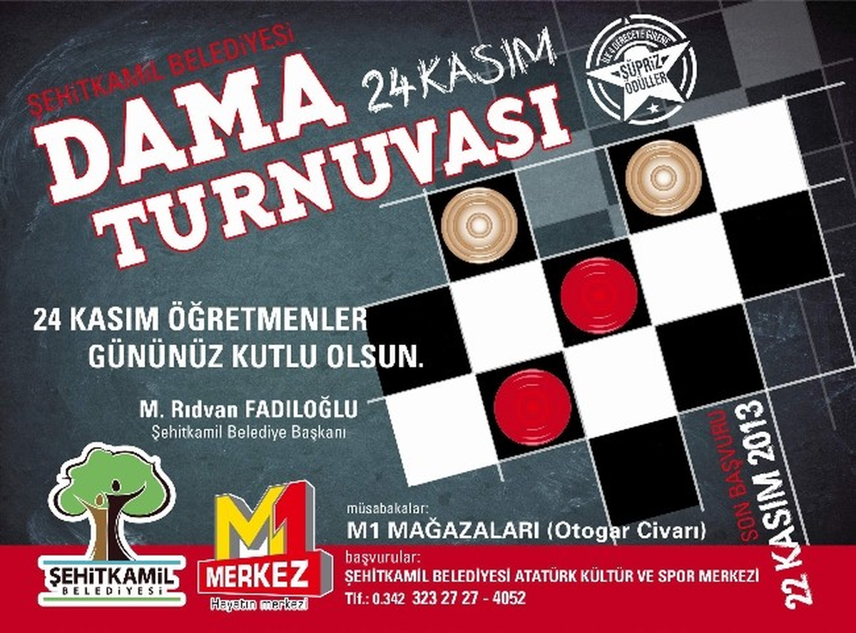 Şehitkamil Belediyesi\'nden \'Dama Turnuvası\'