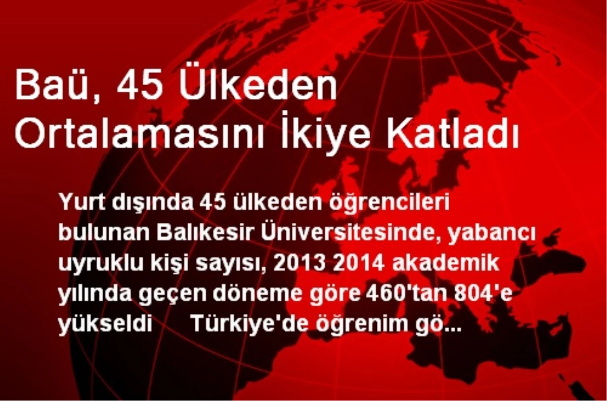 Baü, 45 Ülkeden Yabancı Öğrencileriyle Türkiye Ortalamasını İkiye Katladı