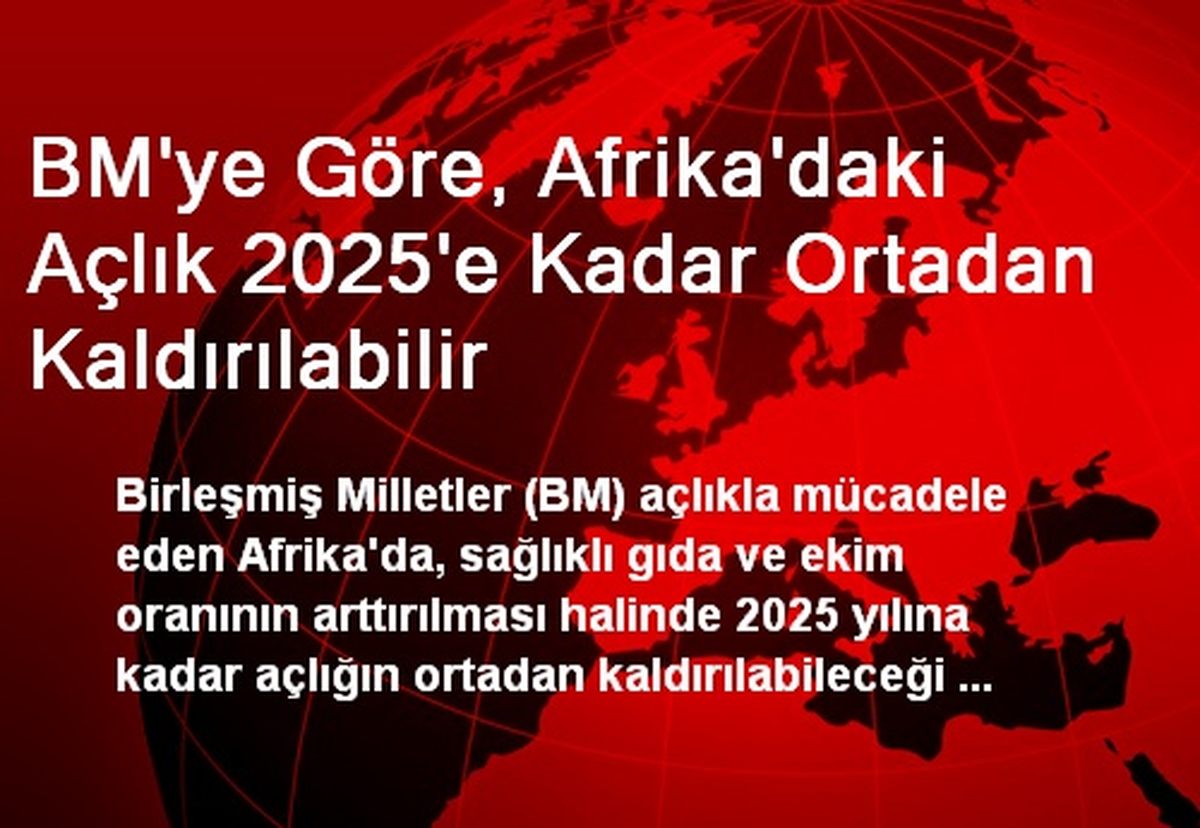 BM\'ye Göre, Afrika\'daki Açlık 2025\'e Kadar Ortadan Kaldırılabilir