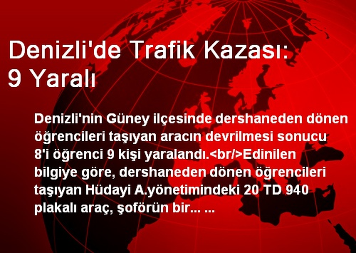 Denizli\'de Trafik Kazası: 9 Yaralı