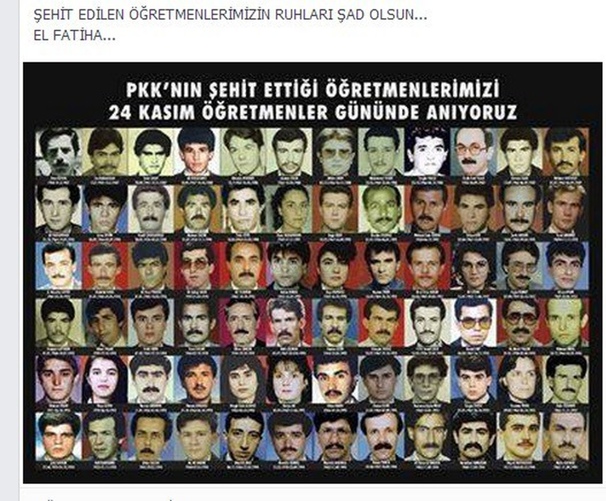 PKK Tarafından Şehit Edilen Öğretmenler Sosyal Medyada Unutulmadı