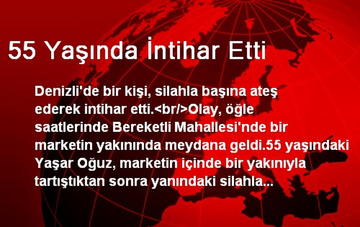 Denizli\'de 55 Yaşında İntihar Etti