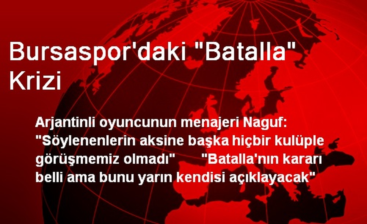 Bursaspor\'daki "Batalla" Krizi