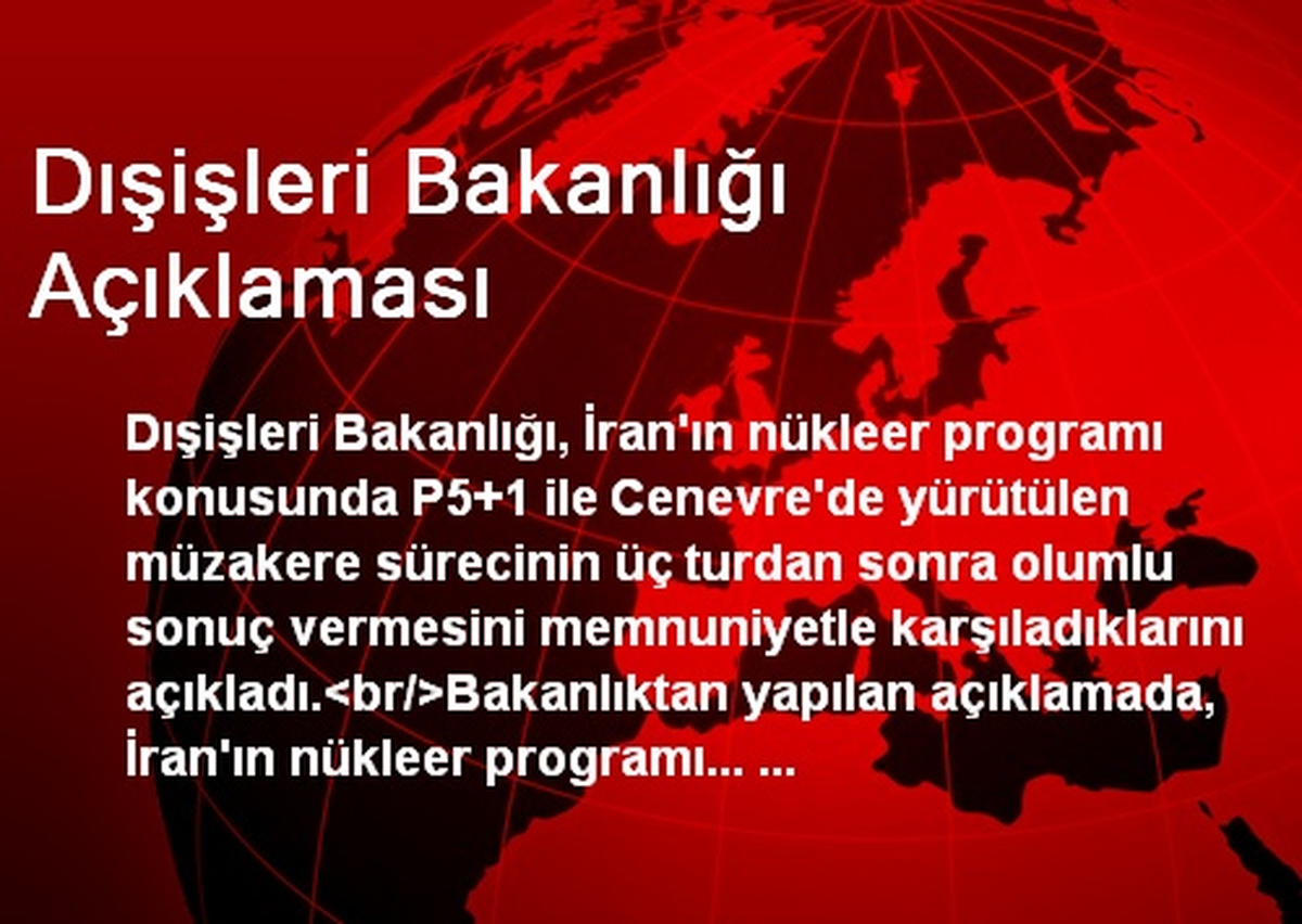 Dışişleri Bakanlığı Açıklaması