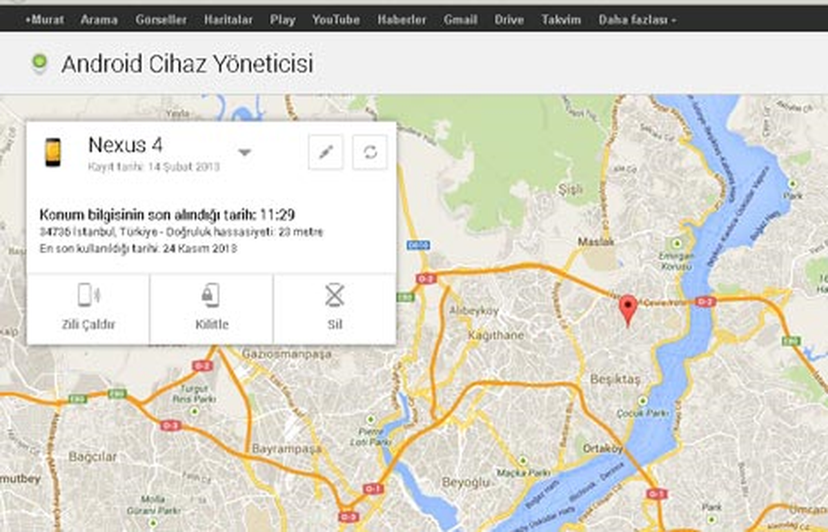 Android\'li Telefon ya da Tabletiniz Nerede, Bakın Öğrenin