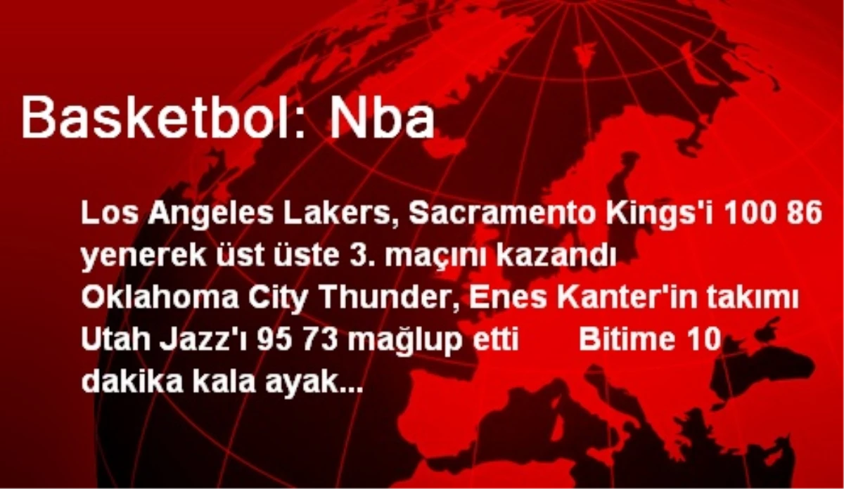 NBA\'de Los Angeles Lakers, Sacramento Kings\'i 100-86 Yendi