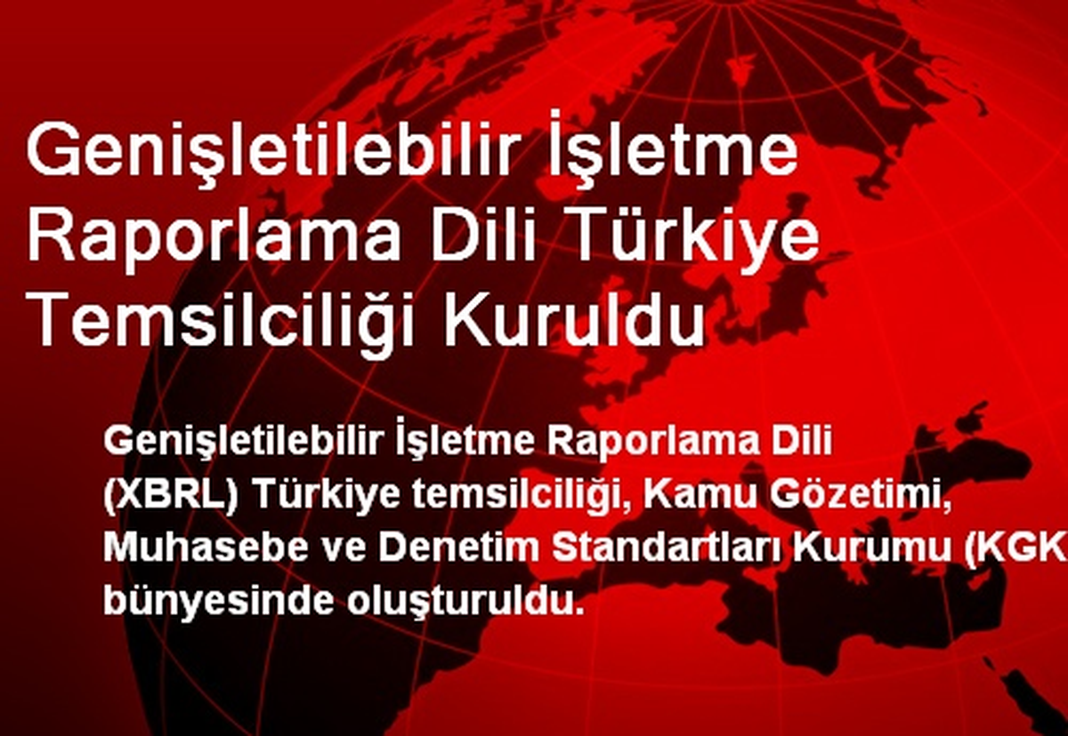 Genişletilebilir İşletme Raporlama Dili Türkiye Temsilciliği Kuruldu