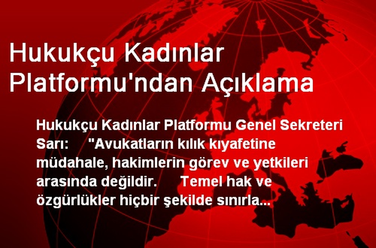 Hukukçu Kadınlar Platformu\'ndan Açıklama