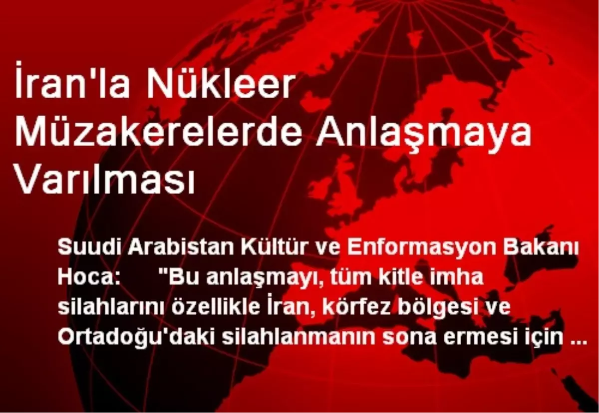 İran\'la Nükleer Müzakerelerde Anlaşmaya Varılması