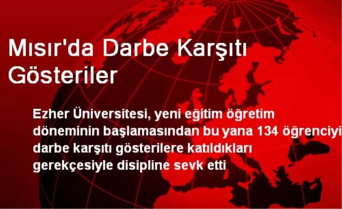 Mısır\'da Darbe Karşıtı Gösteriler